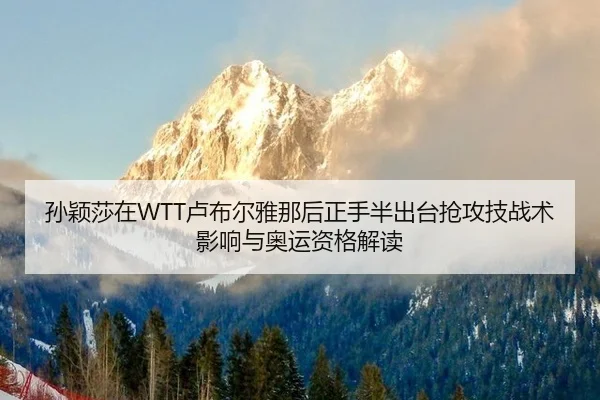 孙颖莎在WTT卢布尔雅那后正手半出台抢攻技战术影响与奥运资格解读